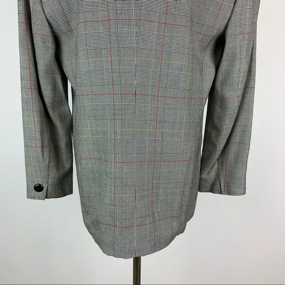 Vintage Jones Wear Plaid Double Breasted Blazer Sz 8 - Picture 13 of 14